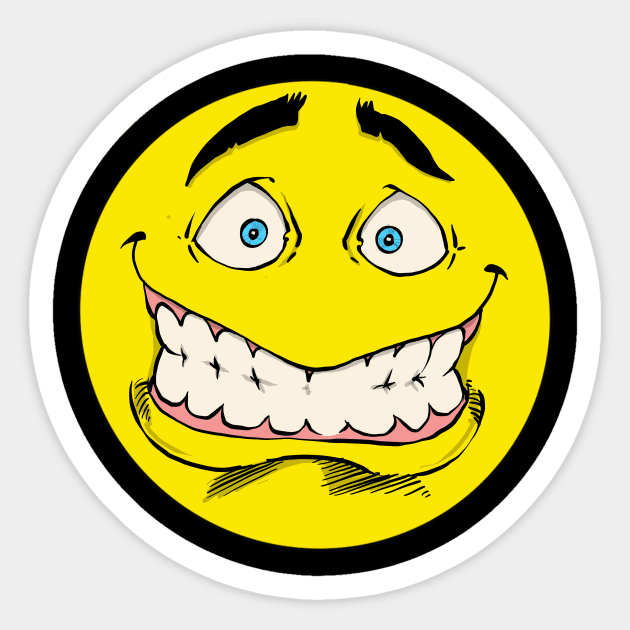 Cheesy Smiley Sticker by WantedHero.com